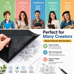 Carbon Paper for Tracing Transfer-Paper Pad, 30 Pcs Black Graphite Copy Paper fo