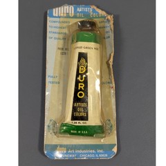 Vintage Duro Artists Oil Color Emerald Green Hue 1.25 oz Tube Made in USA 1228