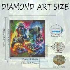 Video Game Diamond Art Kits for Adults,DIY Gaming Equipment Diamond Painting Kit