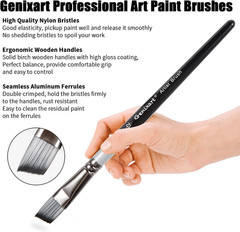 Angular Paint Brushes Set, 6 Pcs Angled Paintbrushes for Acrylic Oil Watercolor