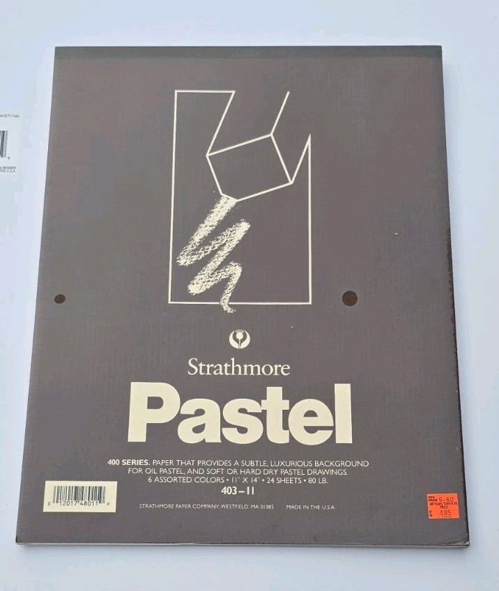 Vintage 1970s Strathmore Pastel Drawing Art Paper Pad 11×14 NOS Sealed USA 70s