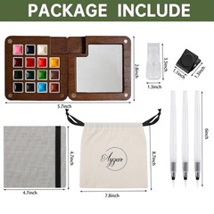 Mini Watercolor Paint Set,Portable mini Travel 1 Count (Pack of 1), 15