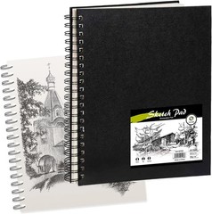 8.5x11inches Hardbound Sketch Book, Spiral Bound Sketch Pad, 80-Sheets 90gsm