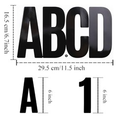 20 Sheets 6 Inch Letter Number Stickers – Self Adhesive Vinyl Capital Black