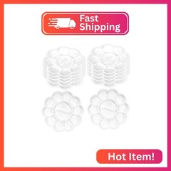 PATIKIL 12Pcs Paint Tray Palette, 5.9″/15cm Plastic Painting Palette Flower Shap
