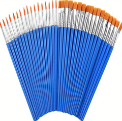 LOT OF 11 [6pcs Flat + 5pcs Pointy] Paint Brushes – Arts Crafts Gifts Painting