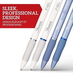 Elegant Frost Blue & White Pearl 0.7mm Gel Pens – 4 Count with Comfortable Grip