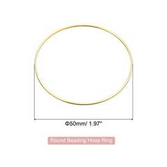 Round Earring Beading Hoop Rings, 50mm/ 1.97″ Gold Pack of 40