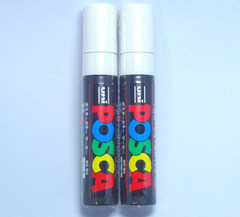 Uni Posca Paint Marker PC-17K White, 2 pens per 1 Count (Pack of 2), White