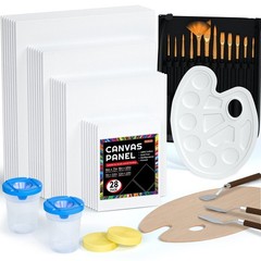50-Piece Canvas Painting Kit with Multi-Sized Canvases and Art Tools