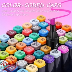 DUULEMANG 24 Color Alcohol Markers Dual Brush Tip