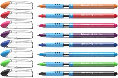 Schneider Slider Basic XB Ballpoint Pen 1 4 mm Transparent Barrel Assorted Ink