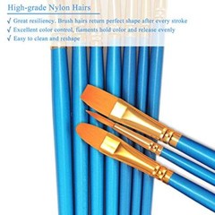 Paint Brushes Set 20 Pcs Round-Pointed Tip Paintbrushes Nylon Hair 2 Pack Blue