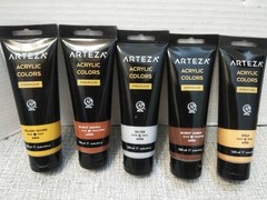 ARTEZA Acrylic Paint, Set OF 5-Colors 120 ml/4.06 oz Unique Colors (NEW)