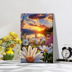 Paint by Numbers Kit for Adults with Frame Landscape Paint by Number with Easel