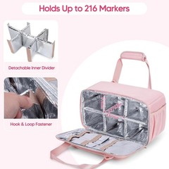 “Marker Organizer Case Holding up to 216 Markers, Storage Carrying Pink “