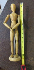 Grumbacher Vintage 12″ Artist Mannequin Mechanical Clevis Joint Hardwood