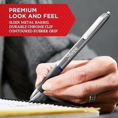 S-Gel Metal Barrel Gel Pens, Gunmetal, Black Ink, 12 Count