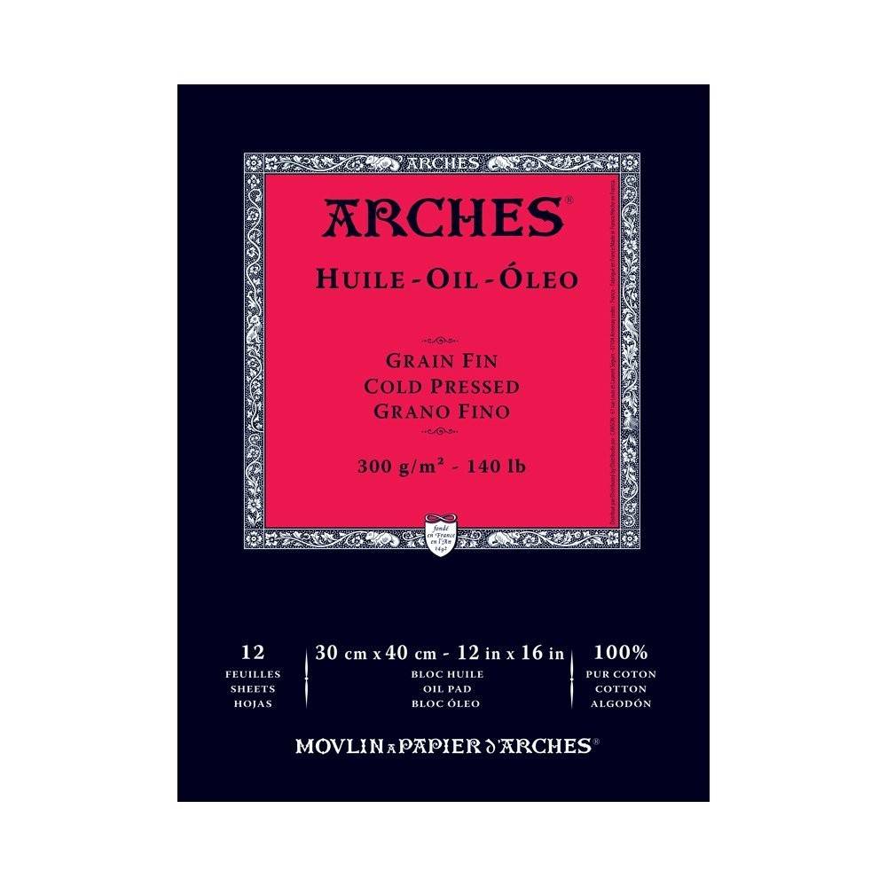 Arches Oil Pad, 12×16, 12 Sheets Professional Art Paper for Oil Paint, Acryl…