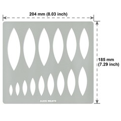 Aleks Melnyk No.204 Metal Ellipse Template, Stencil, Pointed Oval, Master,…