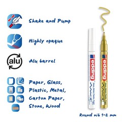 751 gloss paint marker set – black, white, gold, silver, copper – 5 paint mar…