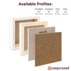 Ampersand Primed Smooth Gesso Art Panel 10×10 Cradled Wood for Multimedia Art