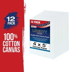 Blank Cotton Canvas Panels 4″x5″ 12 Pack Mounted Art Boards Paint Supplies Craft