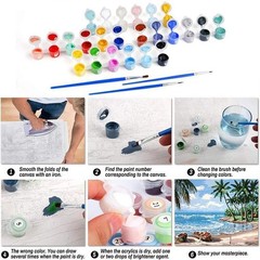 Paint by Numbers Kit for Adults Beginner, Black Cat Adult Paint by Number Kit…