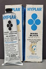2x Vtg Grumbacher Hyplar Mars Black Acrylic Paint 150ml (5.07 Fl Oz) N.O.S
