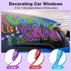 Car Window Markers for Auto Glass Washable Liquid Window Chalk Markers 15mm 8pc
