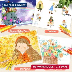 Soucolor Arts and Crafts Supplies, 183-Pack Drawing Painting Set for Kids Girls