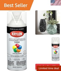 Krylon COLORmaxx Satin Clear Acrylic Spray – 11oz for Indoor/Outdoor Projects
