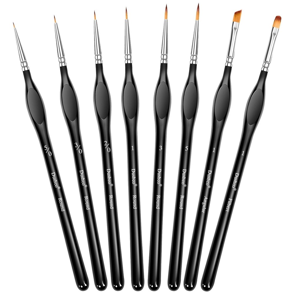Miniature Paint Brushes Set 8pcs Precision Fine Tip for Models Hobby Art