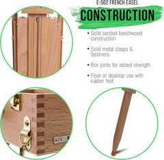 Coronado Small Wooden French Style Field & Studio Sketchbox Easel – Art Easel fo