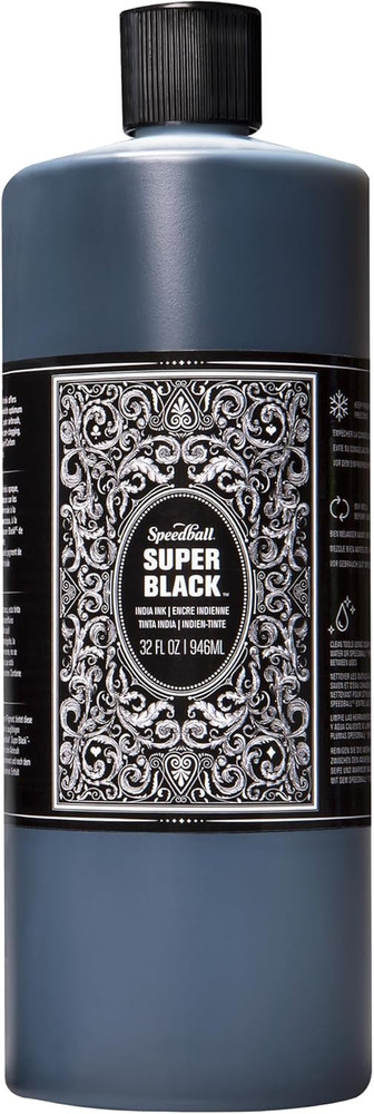 Super Black India Ink, 32-Ounce