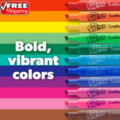 Scented Markers, Chisel Tip, Assorted Colors, 22 Count – Fun for Kids, Coloring,