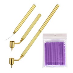 DUSCOKE 100PCS 0.5 mm Touch Up Paint Brushes, Fine 1 Count (Pack of 1), Gold