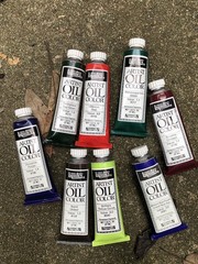 Vintage Liquitex Artist Oil Color Tube Binney & Smith, Lot Of 8, Blue Red Green