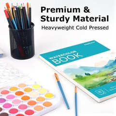 FSC Certified Watercolor Paper Pad – 9×12, 20 Sheets, Teal Elegance