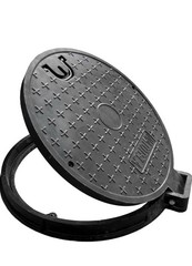NATOTELA 700mm Round Fiberglass Sewer Hole Cover B125 Composite Heavy Duty