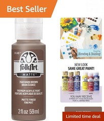 Rich Matte Finish Bark Brown Acrylic Paint 2 oz – Ideal for Crafting & More