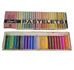 Vintage Sargent 24 Brilliant Colors Pastels In Original Box Westab Made In USA