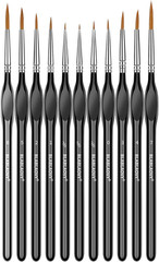 Detailing Paint Brush, 11 Pcs Miniature Paint Brushes with Triangular Handles, A