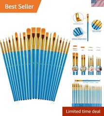 Paint Brushes Set for Acrylic Painting, 20 Pcs Oil Watercolor Acrylic Paint B…