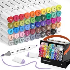 Alcohol Markers Brush tip, Dual Tip Brush & Chisel Tip Art Marker Set, 50 Col…