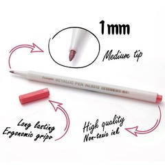 Metallic Marker Pens Set Of 12 Colors Fine Point Metallic Marker Pens For Black