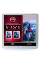 Tri-Tone Multi-Colored Pencil Set, 24 Assorted Colors in Tin and Blister-Card…