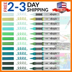 Acrylic Paint Pens Set,12Colors Soft Brush Tip Acrylic Paint Markers, Direct-…