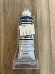VTG SEALED Grumbacher Burnt Umber P024 Pre-Tested Artists Oil Color