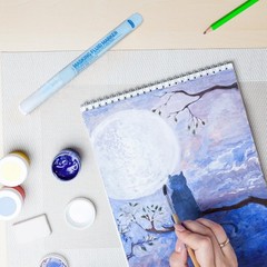 2 PCS 0.7mm Blue Masking Fluid Pen With Applicator Tip Watercolor Painting